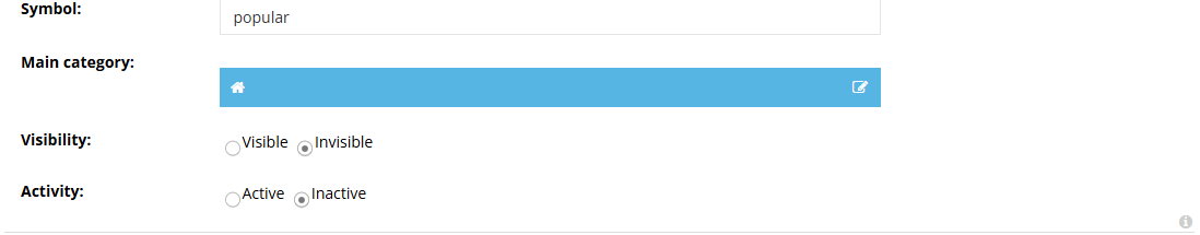 Setting a category as inactive in the Hummerce panel - entering such a category automatically redirects the customer elsewhere
