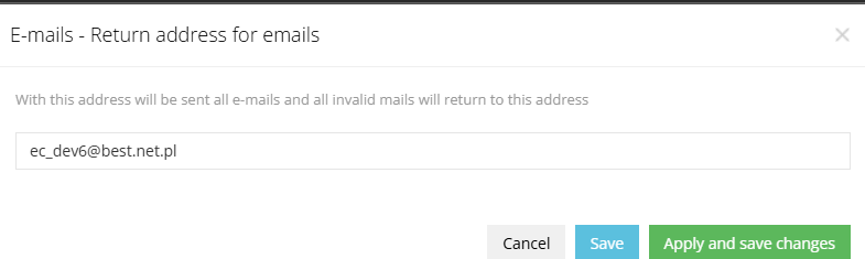 Setting edit modal in the Hummerce panel with Cancel, Save and Save and apply buttons
