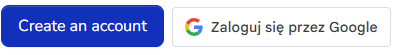 The "Sign in with Google" button next to the "Sign up" button on the registration page in the Hummerce store