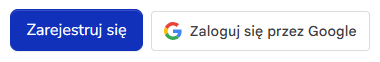 Przycisk "Zaloguj się przez Google" obok przycisku "Zarejestruj się" na stronie rejestracji w sklepie Hummerce