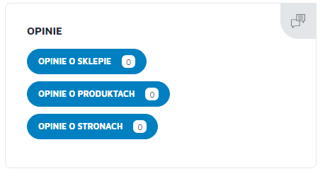 Kafelek "Opinie" na pulpicie klienta w sklepie Hummerce