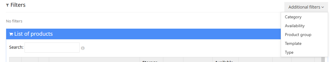 Additional Type filter in the Hummerce panel, with an option to show only templates