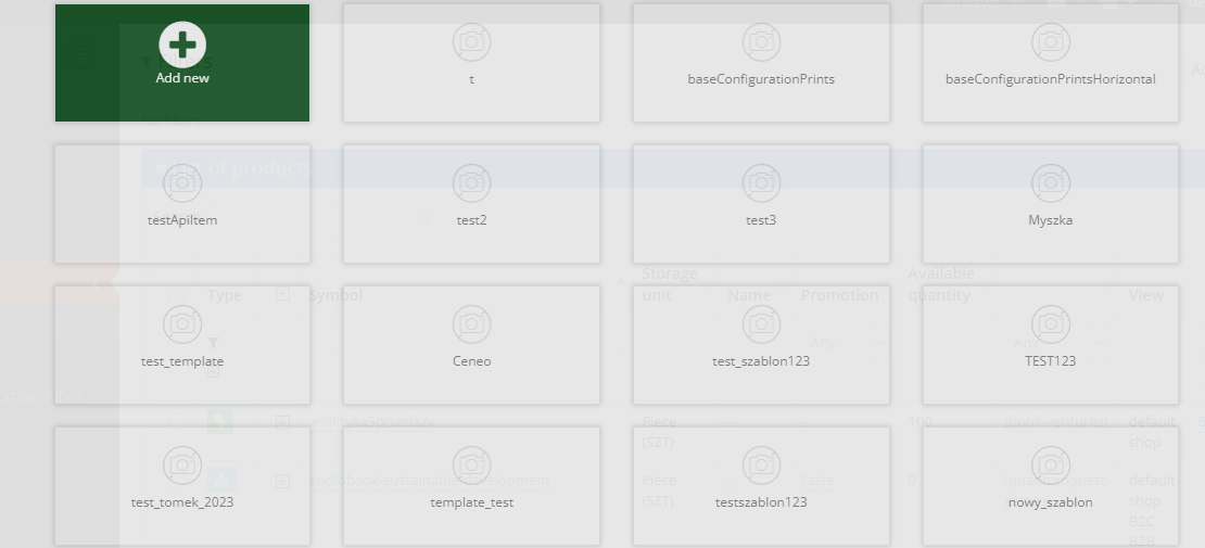 Three ways to add an item in the Hummerce panel: without a template, a new template, or an item from an existing template